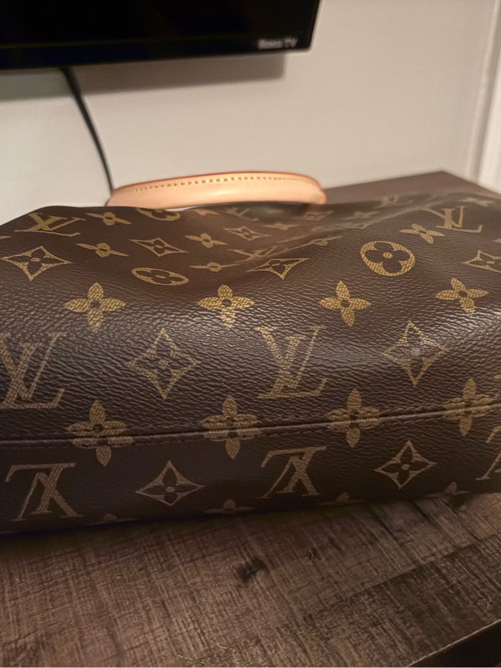 Louis Vuitton Brown Monogram Canvas Satchel with Natural Trim - Picture 4 of 7